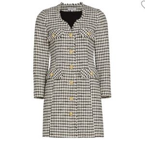 $695 Derek Lam 10 Crosby Constance Frayed Jacket Dress Gold Buttoned Size 2, XS